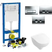 Geberit up100 toiletset set 47 villeroy & boch o.novo compact met delta drukplaat