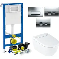 Geberit up100 Toiletset AquaClean Alba | Douche WC | Wit | Delta Drukplaat