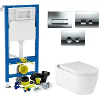 Geberit up100 toiletset rapowash bold by | met bidetspoeler | delta drukplaat