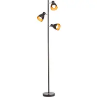 B.K.Licht - Industriële Vloerlamp - zwart gouden staande lamp - draaibar - met E27 fitting - h.: 166cm