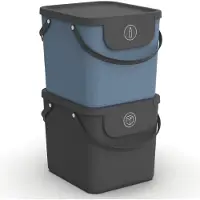 Rotho Albula afvalscheiders - set van 2 - 40L - zwart/blauw