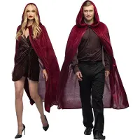 Boland - Cape Dawn bordeaux - Volwassenen - Vampier - Heks - Tovenaar - Halloween - Carnaval - Themafeest - Cosplay