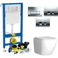 Geberit up100 toiletset compleet | inbouwreservoir | mudo randloos | drukplaat
