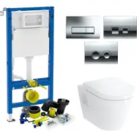 Plieger Geberit up100 toiletset milano | wandcloset | wit | delta drukplaat