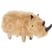 Beliani WOOLLY - Hocker - Zandbeige - Nepbont