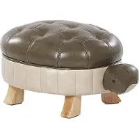 Beliani TURTLE - Hocker - Donkergroen - Kunstleer