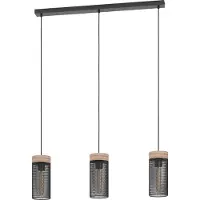 Eglo Kilnsdale, flexibele bevestiging, zwart, bruin, zwart, bruin, staal, hout, cilinder, zwart