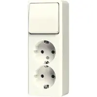 JUNG Ap600 Dubbele Stopcontact Schakelaar Combinatie Wit - 626A