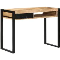 vidaXL Bureau 100x50x75 cm massief ruw mangohout