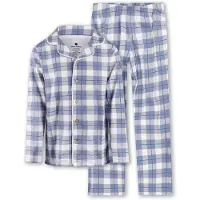 Little label geruite pyjama blauw Jongens Stretchkatoen Klassieke kraag - maat 110/116