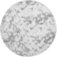 vidaXL Hoogpolig vloerkleed NAVARRA 100x100 cm polyester zilvergrijs
