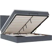 vidaXL Ottoman bed met matrassen 160x200cm fluweel donkergrijs