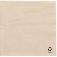 Papstar 500 Servetten, 1-laags 1/4 vouw 33 cm x 33 cm natuur gemaakt van gerecycled papier