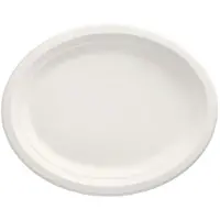 Papstar 50 Borden van suikerriet pure ovaal 32 cm x 25,5 cm x 2 cm wit