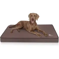 Knuffelwuff Orthopedische hondenmat Nantucket van velours met een handgeweven karakter L 80 x 60cm bruin