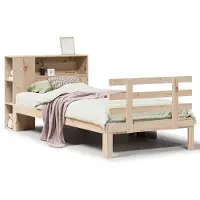 vidaXL Bed met boekenkast zonder matras massief grenenhout 75x190 cm