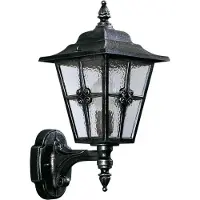 ALBERT LEUCHTEN Wandlamp buiten 763, zwart, Aluminium, Landelijk, Wandlamp buiten