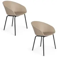 Zuiver Void Eetkamerstoelen Beige/ Bruin - Set van 2