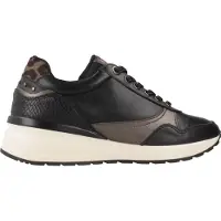 Carmela Dames Leren sneakers 162442 zwart (40), Leer, 3 tot 5 cm, Ritssluiting, Casual 16244203-NEGRO