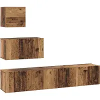 vidaXL Tv-meubelset 4 st Oud Hout Bewerkt hout