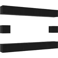 vidaXL Tv-meubelset 8 st 100 x 30 x 30 cm Zwart Eiken
