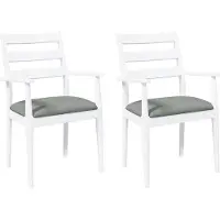 vidaXL Eetkamerstoelen met kussens 2 stuks wit massief hout rubber