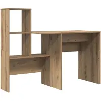 vidaXL Bureau Artisan Eiken Bewerkt hout 131,5 x 50 x 106,5 cm