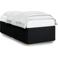 vidaXL Bedframe zonder matras, zwarte eenpersoonsstof