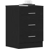 vidaXL Nachtkastjes 2 stuks Zwart Eiken 38x35x55 cm Bewerkt Hout