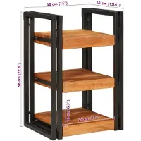 vidaXL Nachtkastje Bruin en Zwart 38 x 33 x 58 cm Massief Acaciahout