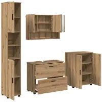 vidaXL Badkamermeubel Set 4 st Artisan Eiken 35 x 30 x 192 cm