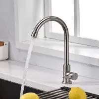 Ibergrif Keukenkraan voor alleen koud Water Spoelbak kraan wasbak kraan Roestvrij Staal eengreepskraan Chroom aanrecht