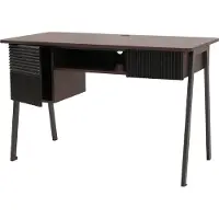 MCW Bureau -O40, kantoortafel computertafel, MDF metaal melamine 78x120x60cm ~ walnootlook