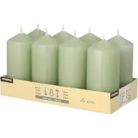 Starpak 8 Stompkaarsen Ø 47 mm · 100 mm jade groen