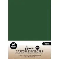 Studio Light Cards & envelopes Christmas green 5x7 inch - Essentials nr. 16