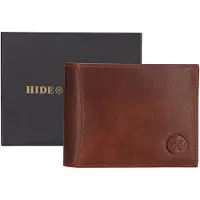 Hide & Stitches Da Vinci Portemonnee Heren - Wallet voor Heren - Portefeuille van 100% Leder - Bruin