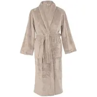 Tiseco - Kamerjas PIPPA - Zachte Jacquard Flanel, pluizig, warm - S/M, taupe