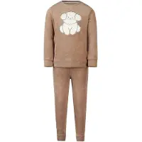 Charlie Choe pyjama bruin Meisjes Katoen Ronde hals Printopdruk - maat 134/140
