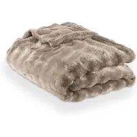 Tiseco - Plaid WAVE - Zacht fleece deken met bubbelstructuur - 150x200 cm, taupe