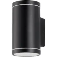 LINDBY Buitenverlichting , Valtin, dimbare, Zwart, Balkon, Roestvrij staal, Modern