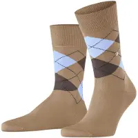 Burlington Manchester gedessineerd katoen sokken heren beige - maat 40-46