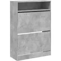 vidaXL Schoenenkast met 2 klaplades 80x34x116 cm betongrijs