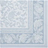 Papstar 50 Servetten ROYAL Collection 1/4 vouw 40 cm x 40 cm arctisch blauw Ornaments
