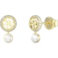 GUESS Oorbellen goud / transparant / parelwit