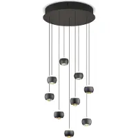 TRIO Musterring Cannon Hanglamp 9-lichts – Zwart – Ø54 cm
