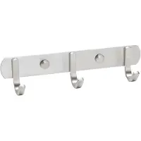 Sotech Kapstok met 3 haken SAMU Kledingstang van geborsteld roestvrij staal 200 mm Haakstang