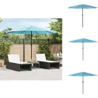 vidaXL Parasol met stalen mast, blauw, 324x324x247 cm
