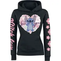 Lilo & Stitch - Disney Trui met capuchon - Love You - S tot XXL - voor Vrouwen - zwart | Maat XXL