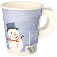 Papstar 50 Drinkbekers met handgreep, karton 0,2 l Ø 8 cm · 9,3 cm Snowman