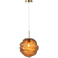 J-Line Hanging lamp honeycomb glass brown
